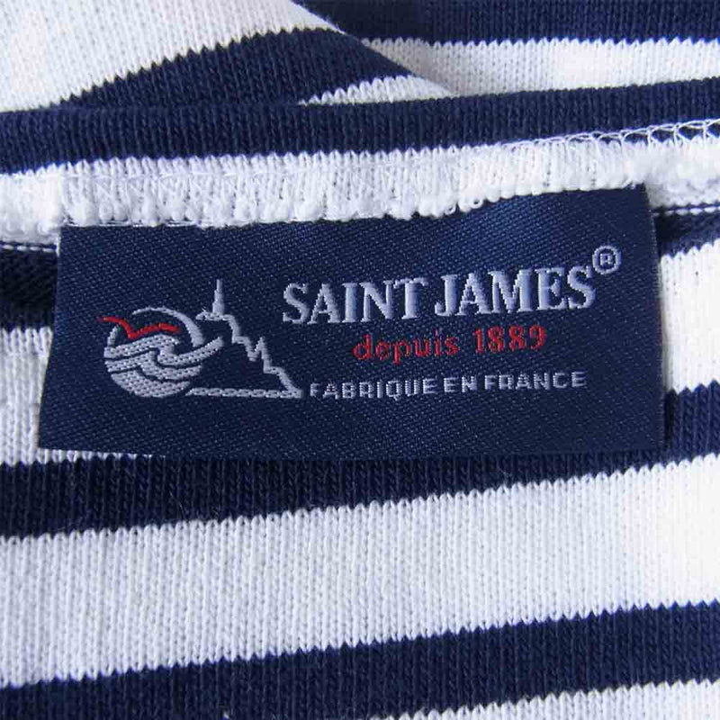 SAINT JAMES セントジェームス ウエッソン ボーダー Tシャツ ネイビー系 ホワイト系 M【中古】