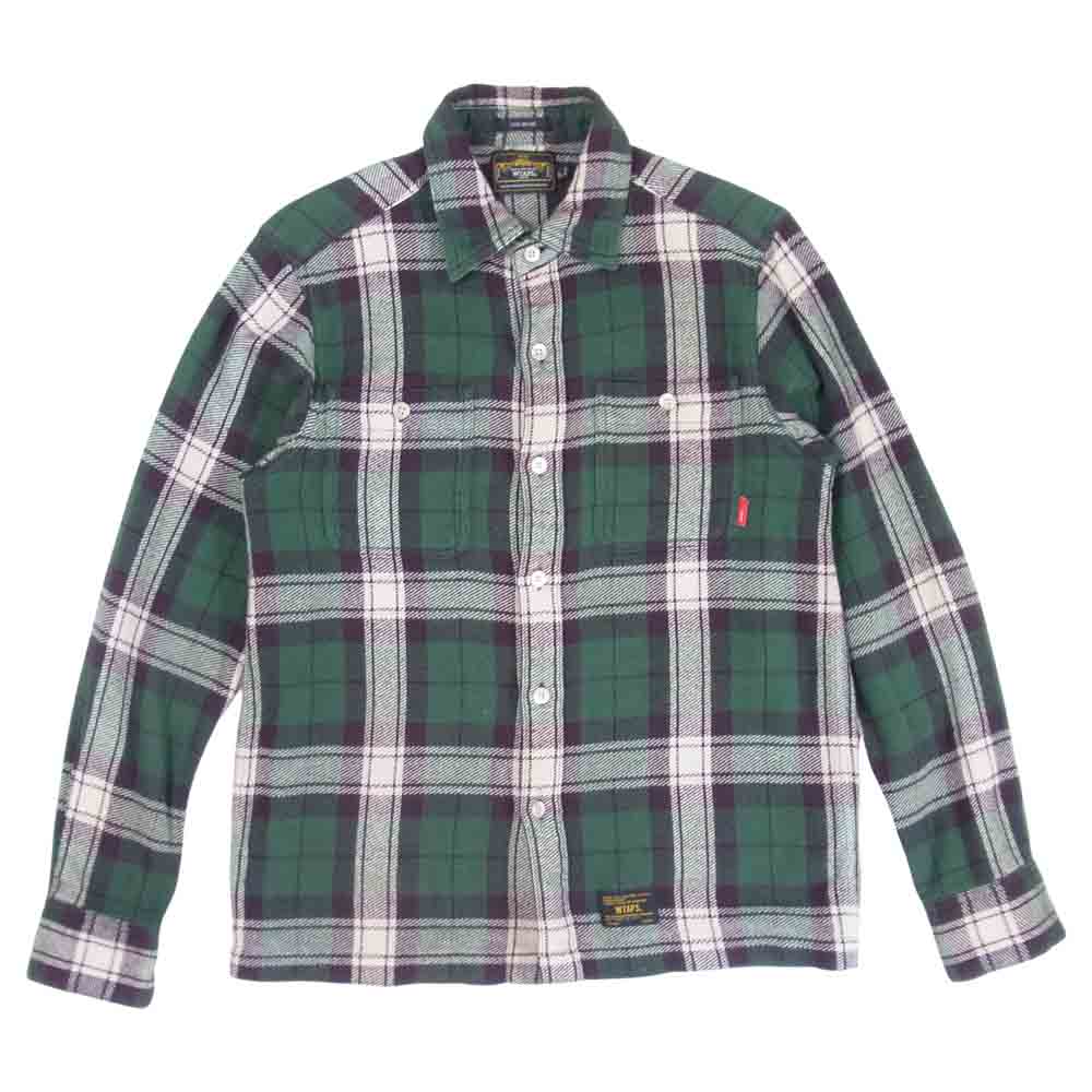 WTAPS ダブルタップス 13AW 132GWDT-SHM09 UNION L/S 02/ SHIRTS.COTTON.TEXTILE ユニオン ネル チェック グリーン系 S【中古】