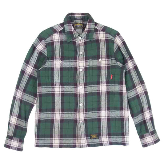 WTAPS ダブルタップス 13AW 132GWDT-SHM09 UNION L/S 02/ SHIRTS.COTTON.TEXTILE ユニオン ネル チェック グリーン系 S【中古】