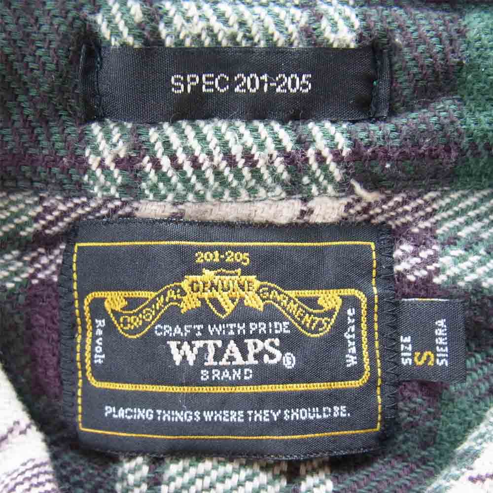 WTAPS ダブルタップス 13AW 132GWDT-SHM09 UNION L/S 02/ SHIRTS.COTTON.TEXTILE ユニオン ネル チェック グリーン系 S【中古】