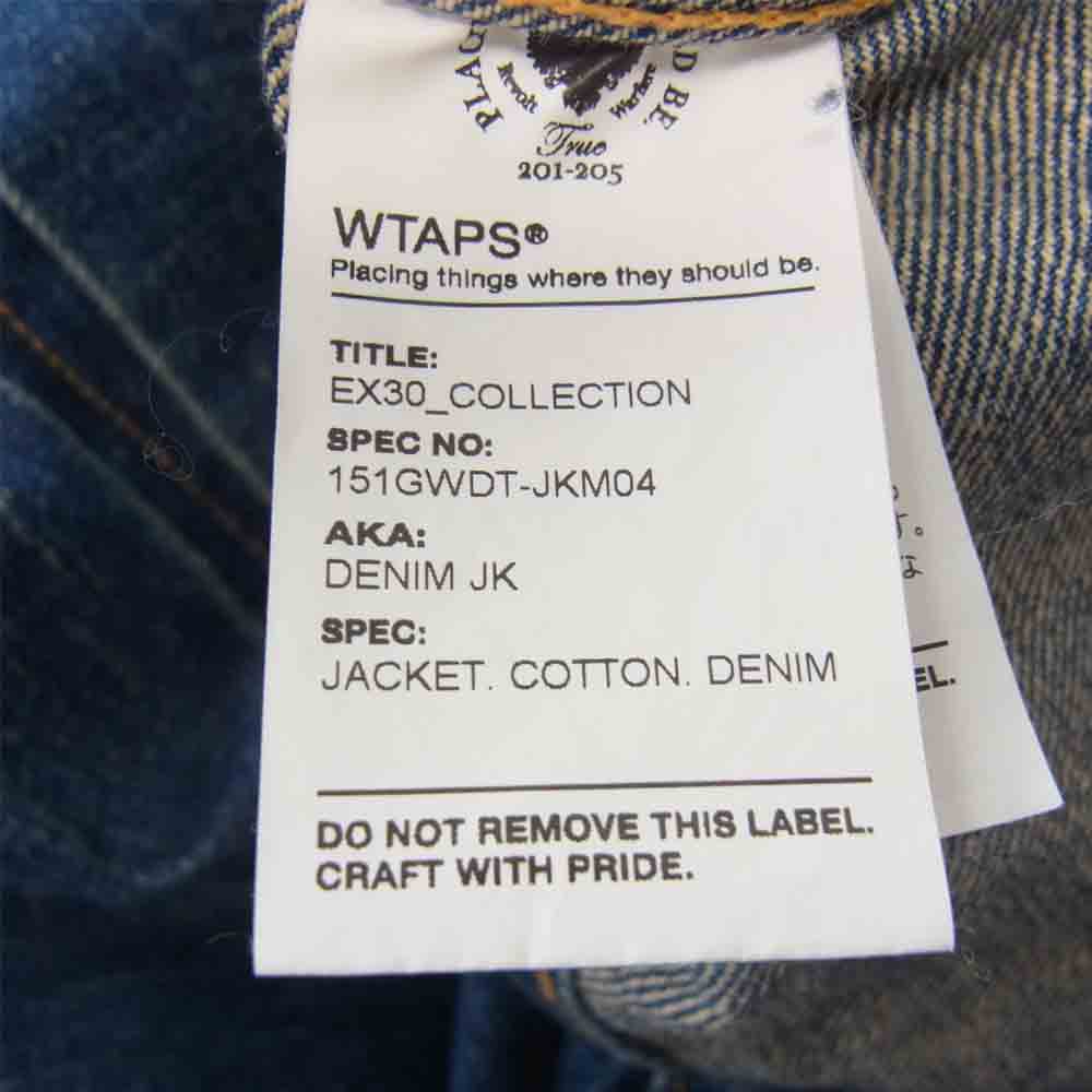 WTAPS ダブルタップス 15SS 151GWDT-JKM04 DENIM JK 裏ロゴ プリント デニム インディゴブルー系 M【中古】