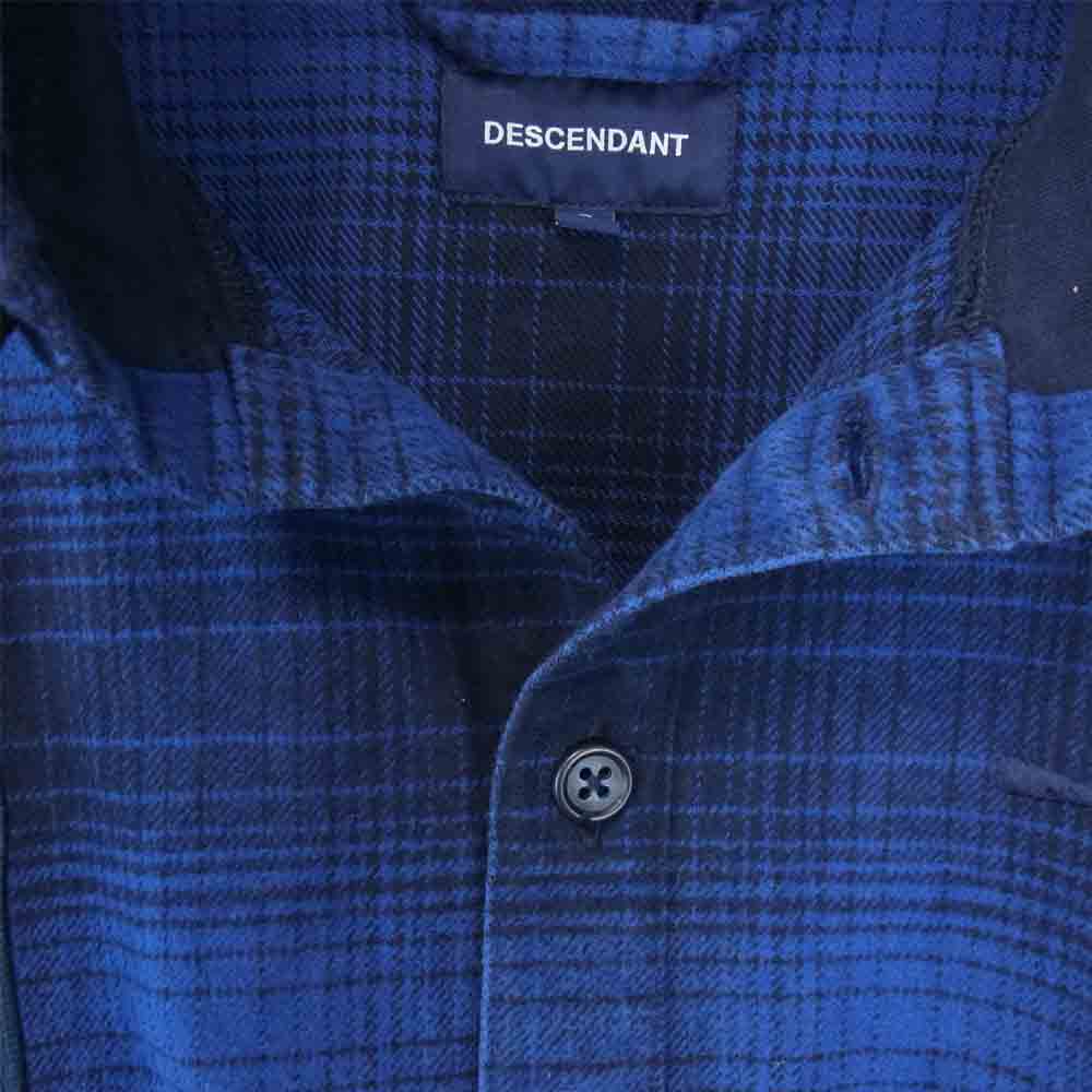 DESCENDANT ディセンダント HOODED LS SHIRT フーデッド ロングスリーブ シャツ ネイビー系 1【中古】