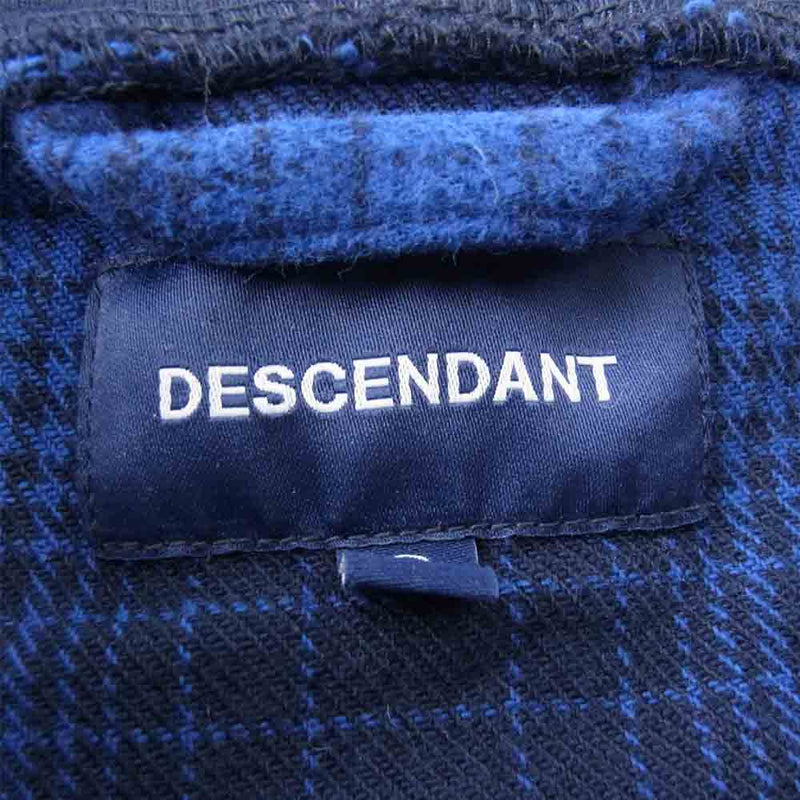 DESCENDANT ディセンダント HOODED LS SHIRT フーデッド ロングスリーブ シャツ ネイビー系 1【中古】