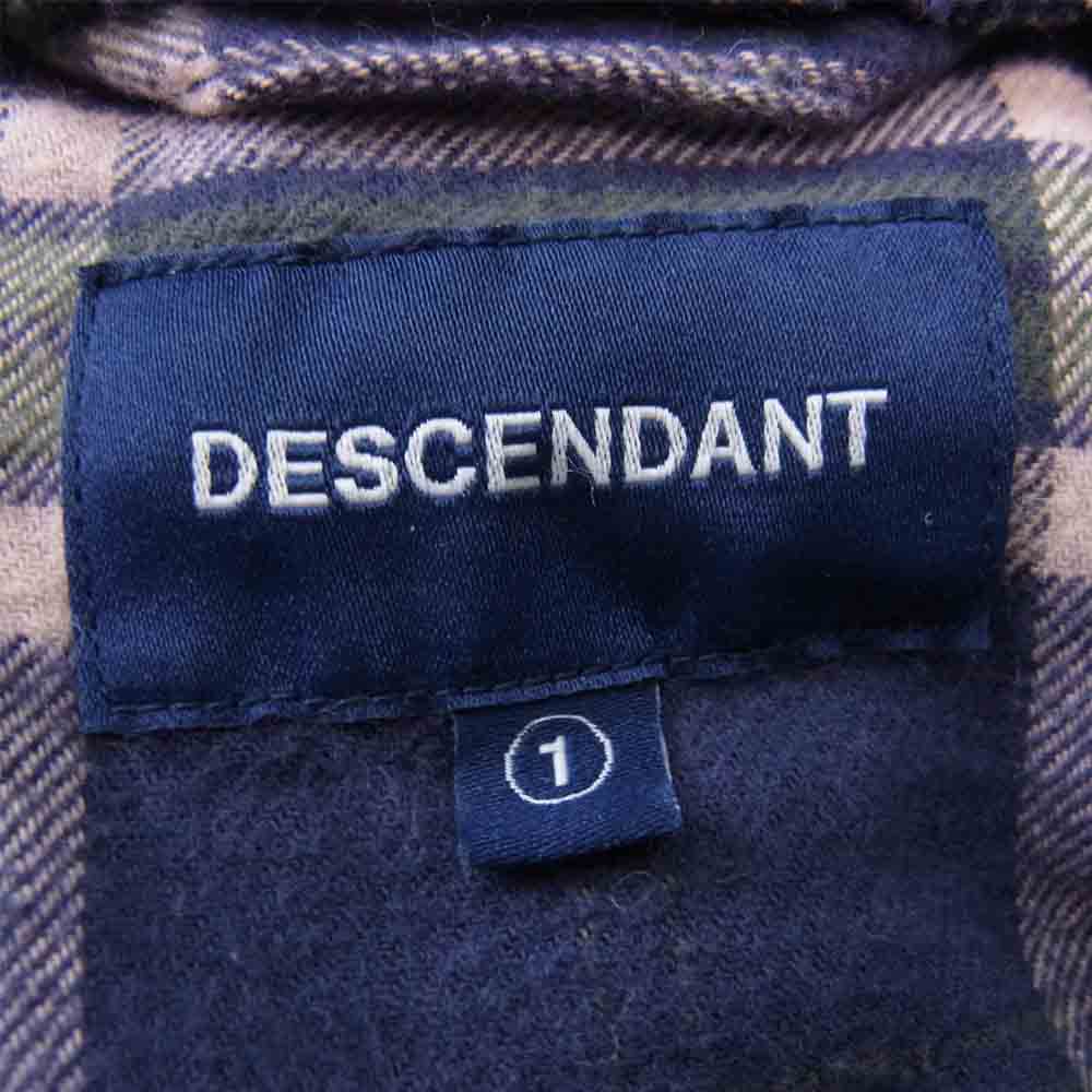 DESCENDANT ディセンダント SPICOLI HOODED LS SHIRT ブリーチ加工フード付き シャツ ネイビー系 1【中古】