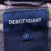 DESCENDANT ディセンダント SPICOLI HOODED LS SHIRT ブリーチ加工フード付き シャツ ネイビー系 1【中古】