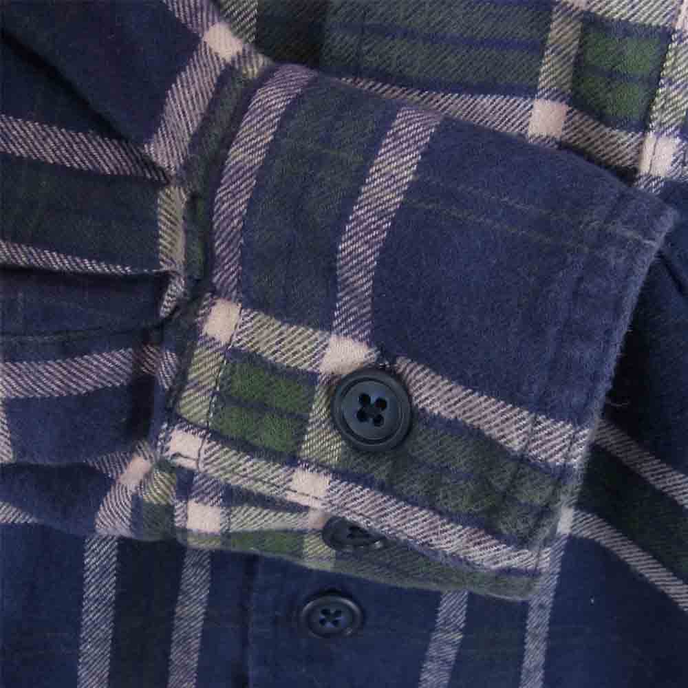 DESCENDANT ディセンダント SPICOLI HOODED LS SHIRT ブリーチ加工フード付き シャツ ネイビー系 1【中古】