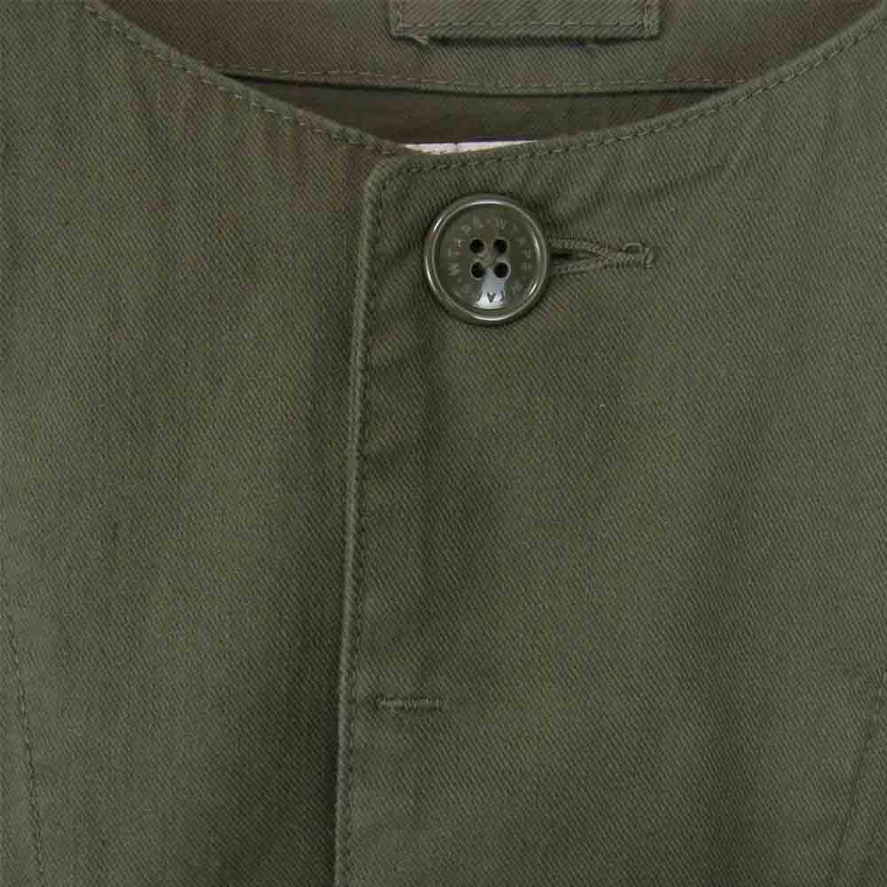 WTAPS ダブルタップス 182WVDT-SHM01 SKIT SHIRT COTTON SERGE  ノーカラー シャツ カーキ系 1【中古】