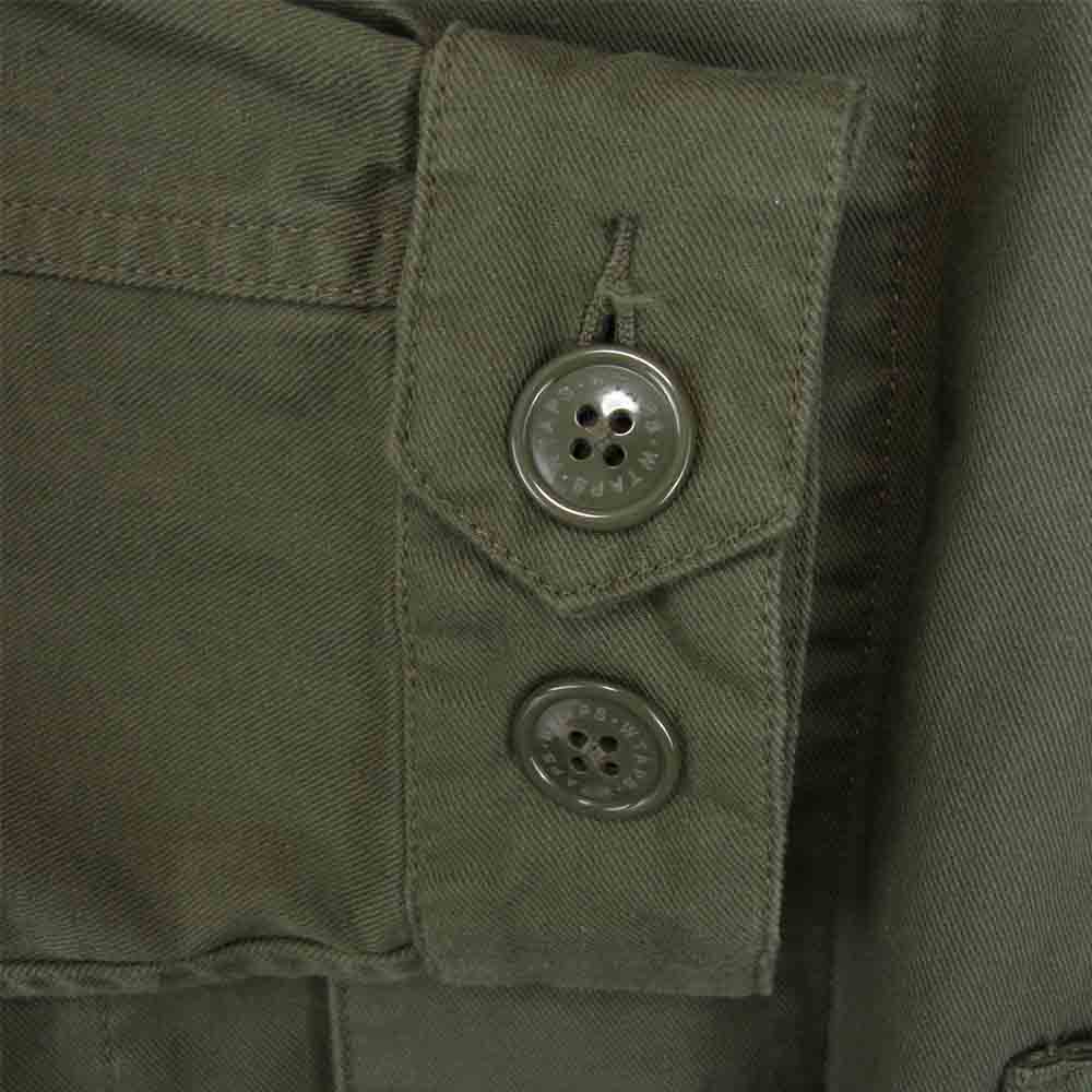 WTAPS ダブルタップス 182WVDT-SHM01 SKIT SHIRT COTTON SERGE  ノーカラー シャツ カーキ系 1【中古】