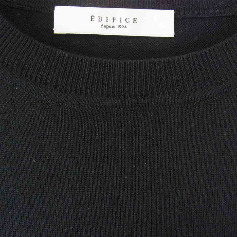 EDIFICE エディフィス 19-080-300-1000-3-0 Wool Knit ウール ニット セーター ブラック系 M【中古】