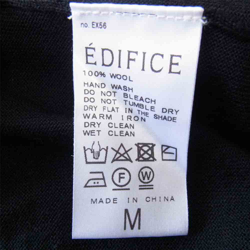 EDIFICE エディフィス 19-080-300-1000-3-0 Wool Knit ウール ニット セーター ブラック系 M【中古】