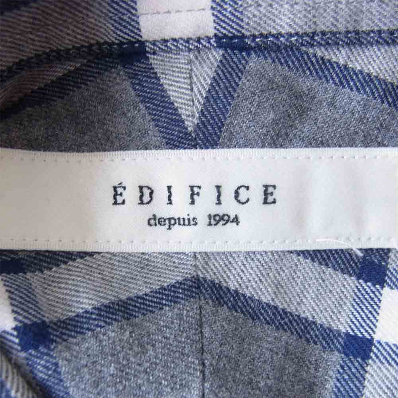 EDIFICE エディフィス 17-050-300-1001-3-0 チェック 長袖 シャツ グレー系 M【中古】