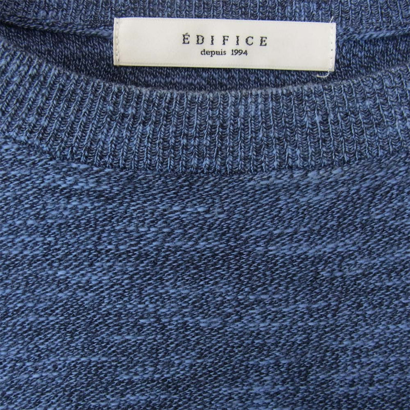 EDIFICE エディフィス 18-080-300-3010-1-0 コットン セーター ニット ネイビー系 M【中古】