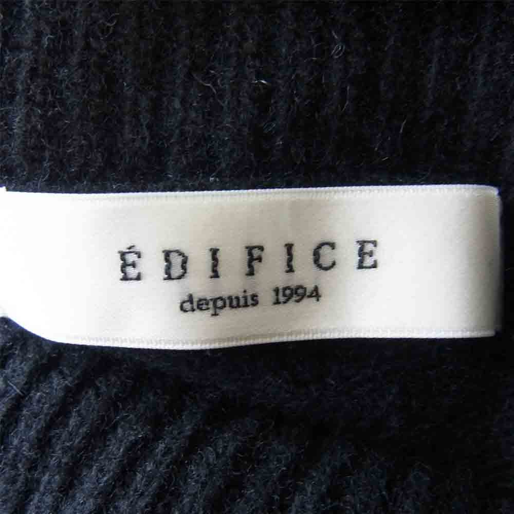 EDIFICE エディフィス 18-080-300-3014-3-0 ウールブレンド パターン タートルネックニット ブラック系 M【中古】