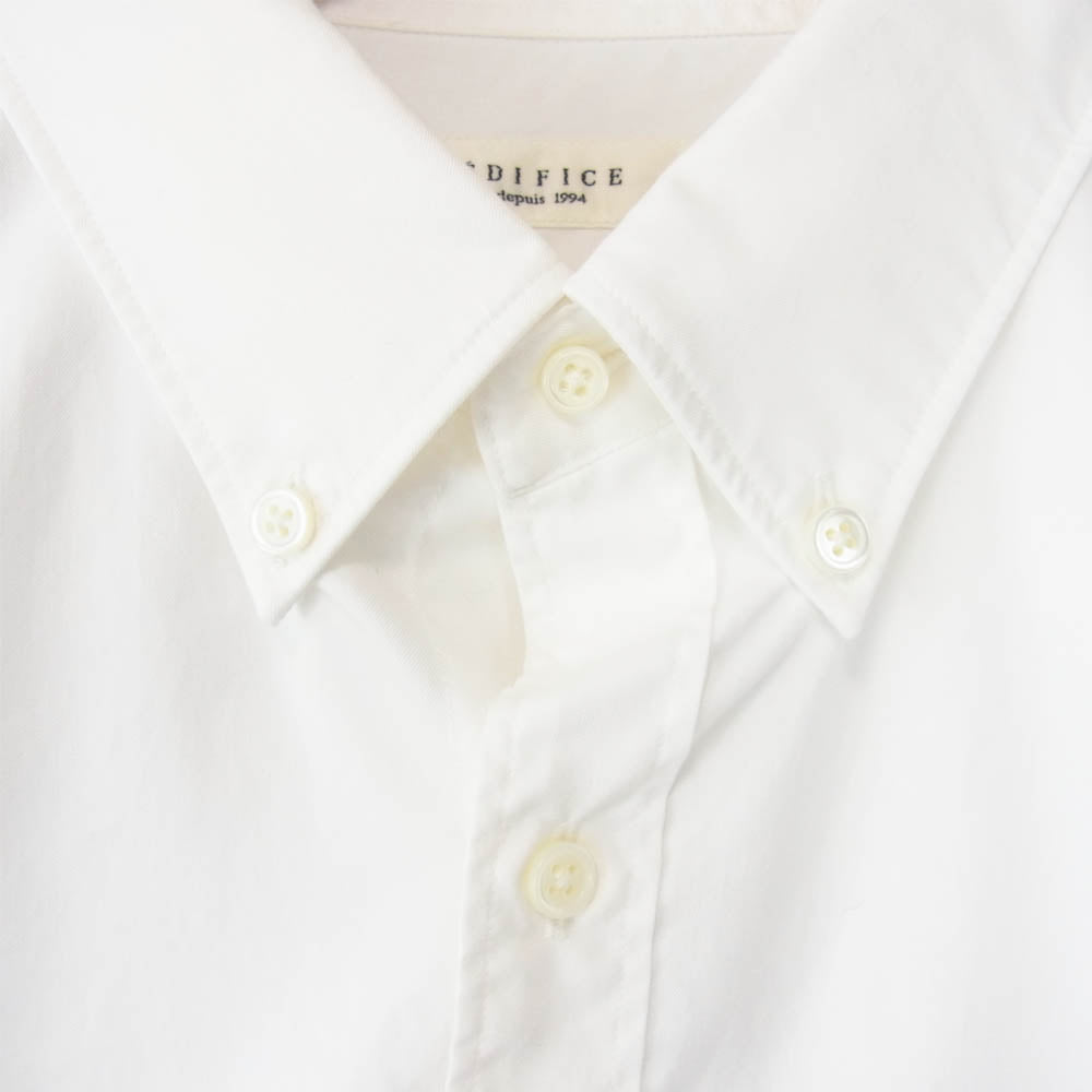 EDIFICE エディフィス 17-050-300-1002-1-0 BUTTON DOWN TWILL SHIRT ボタンダウン ツイル シャツ ホワイト系 M【中古】