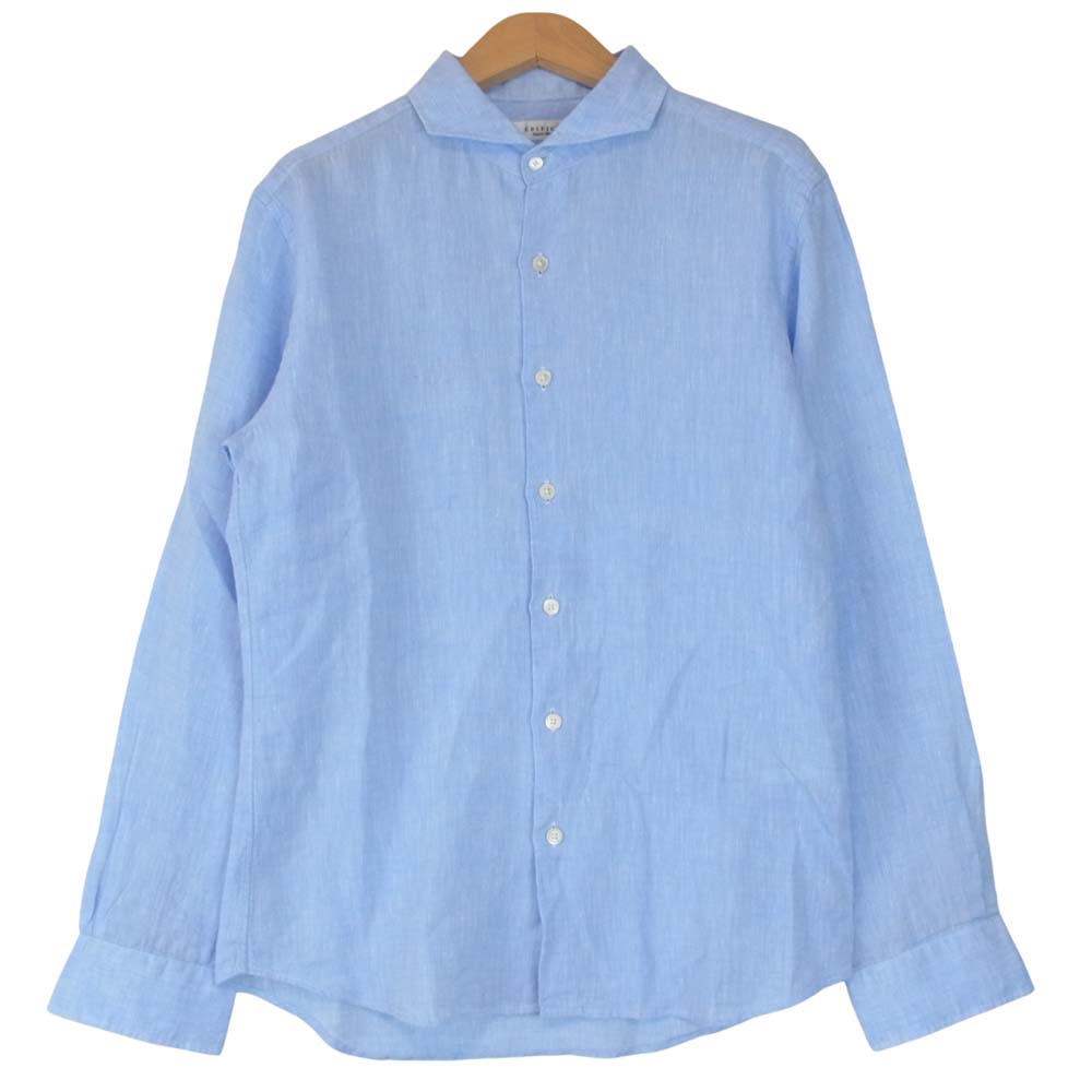 EDIFICE エディフィス 18-050-300-1006-1-0 Washed Linen カッタウェイシャツ ブルー系 M【中古】