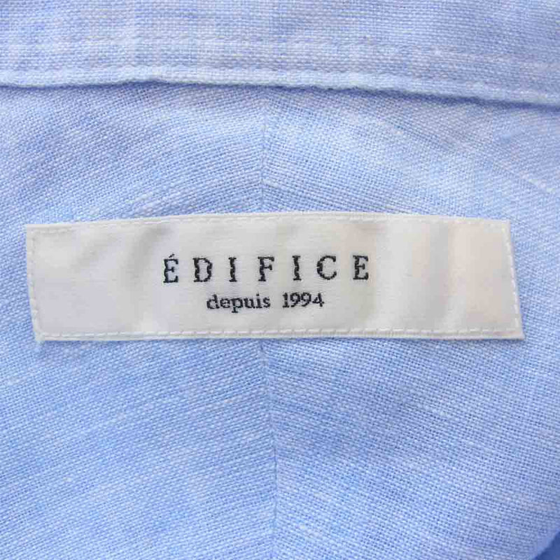 EDIFICE エディフィス 18-050-300-1006-1-0 Washed Linen カッタウェイシャツ ブルー系 M【中古】