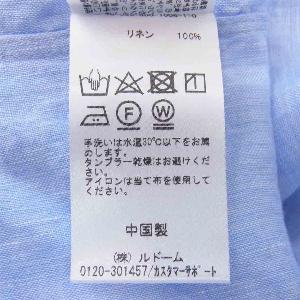 EDIFICE エディフィス 18-050-300-1006-1-0 Washed Linen カッタウェイシャツ ブルー系 M【中古】