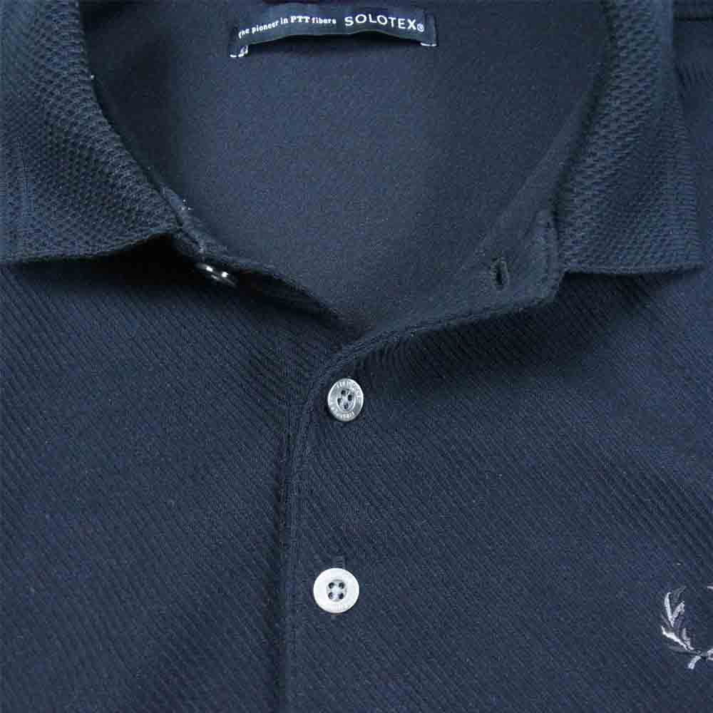 FRED PERRY フレッドペリー FZ1779 EDIFICE別注 HEM RIB PIQUE SHIRT ポロシャツ ブラック系 M【中古】