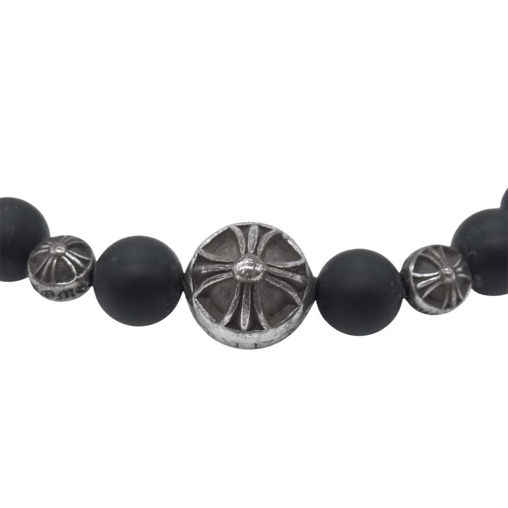 CHROME HEARTS クロムハーツ（原本無） 8mm BEAD ブラックコーラル クロスボール ビーズ ブレスレット ブラック系【中古】