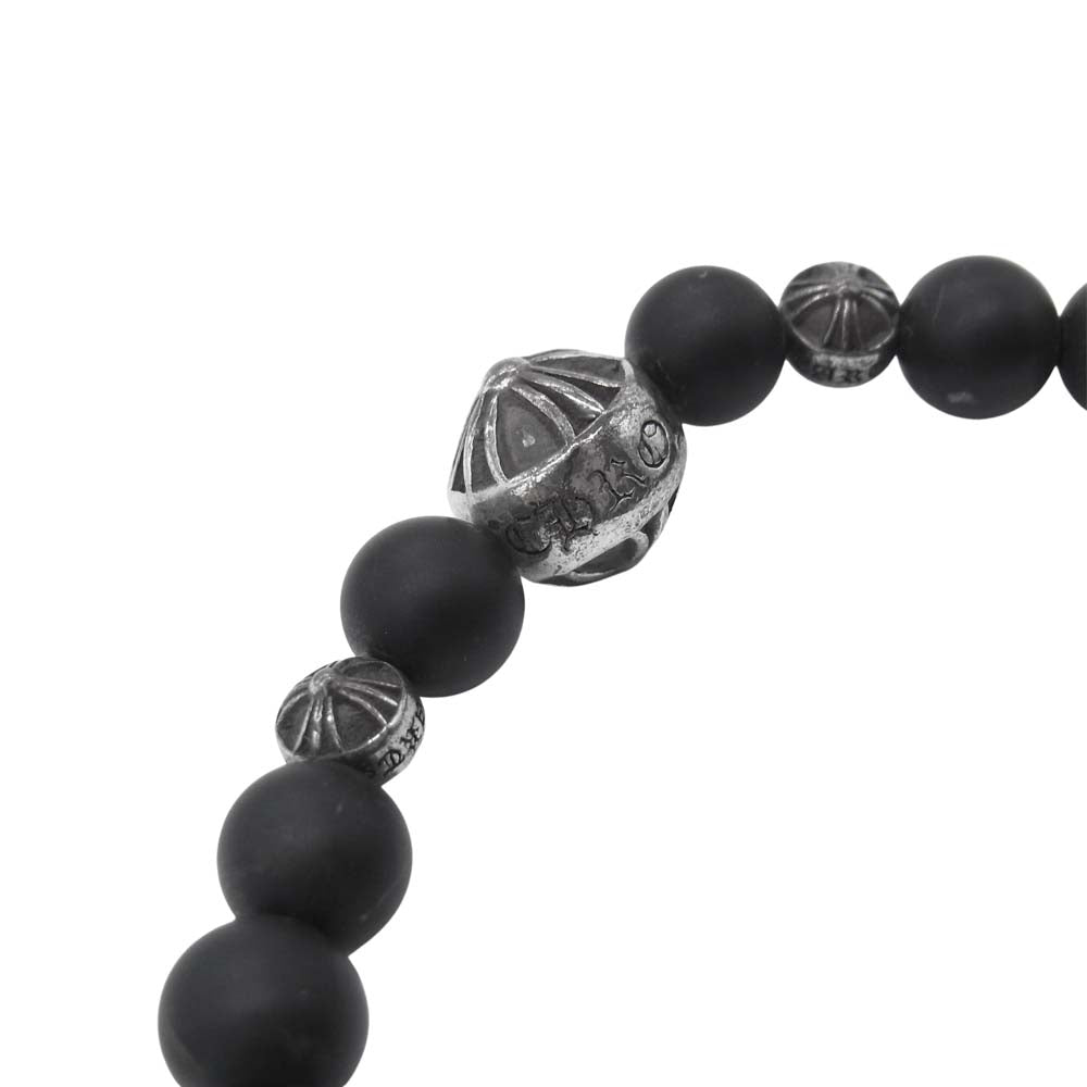 CHROME HEARTS クロムハーツ（原本無） 8mm BEAD ブラックコーラル クロスボール ビーズ ブレスレット ブラック系【中古】