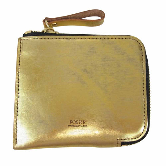 PORTER ポーター 195-01331 MULTI WALLET ジップ マルチ ウォレット ゴールド ゴールド系【中古】