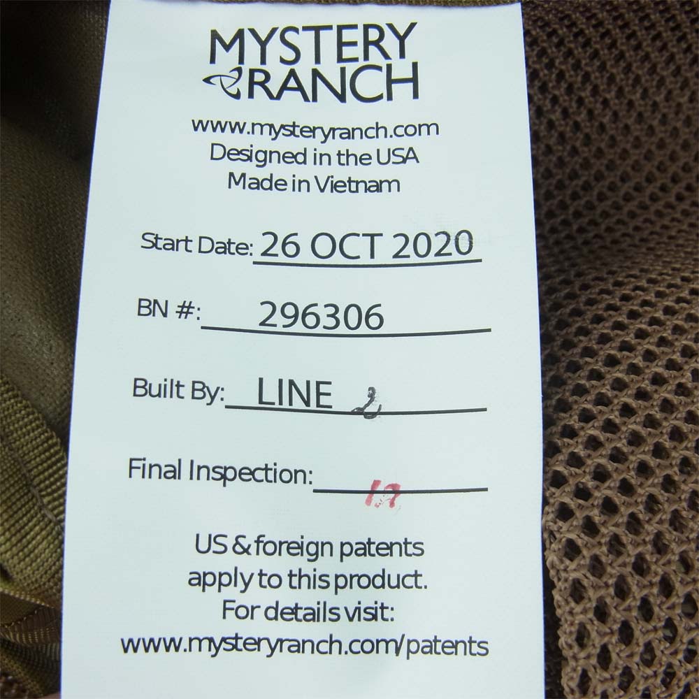 MYSTERY RANCH ミステリーランチ 111183-215-25 2 Day Assault 2デイ アサルト バックパック リュック カーキ系【新古品】【未使用】【中古】