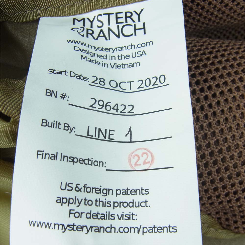 MYSTERY RANCH ミステリーランチ 111183-215-45 2 Day Assault 2デイ アサルト バックパック リュック カーキ系【新古品】【未使用】【中古】