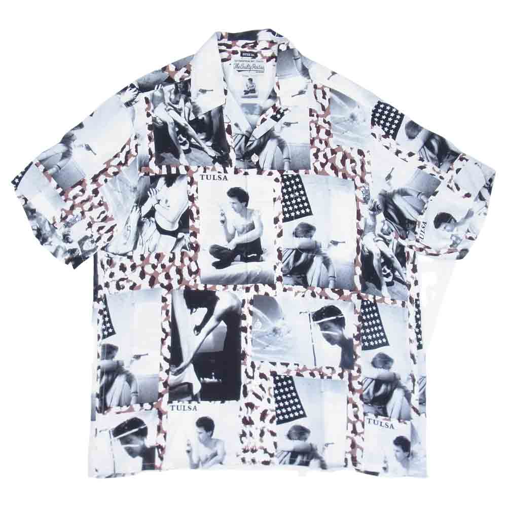 WACKO MARIA ワコマリア 21SS LARRY CLARK TULSA STIE-LO SH TYPE-2 ラリークラーク スティーロ アロハ シャツ ライトグレー系 M【極上美品】【中古】