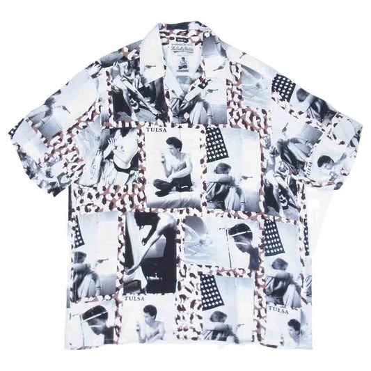 WACKO MARIA ワコマリア 21SS LARRY CLARK TULSA STIE-LO SH TYPE-2 ラリークラーク スティーロ アロハ シャツ ライトグレー系 M【極上美品】【中古】