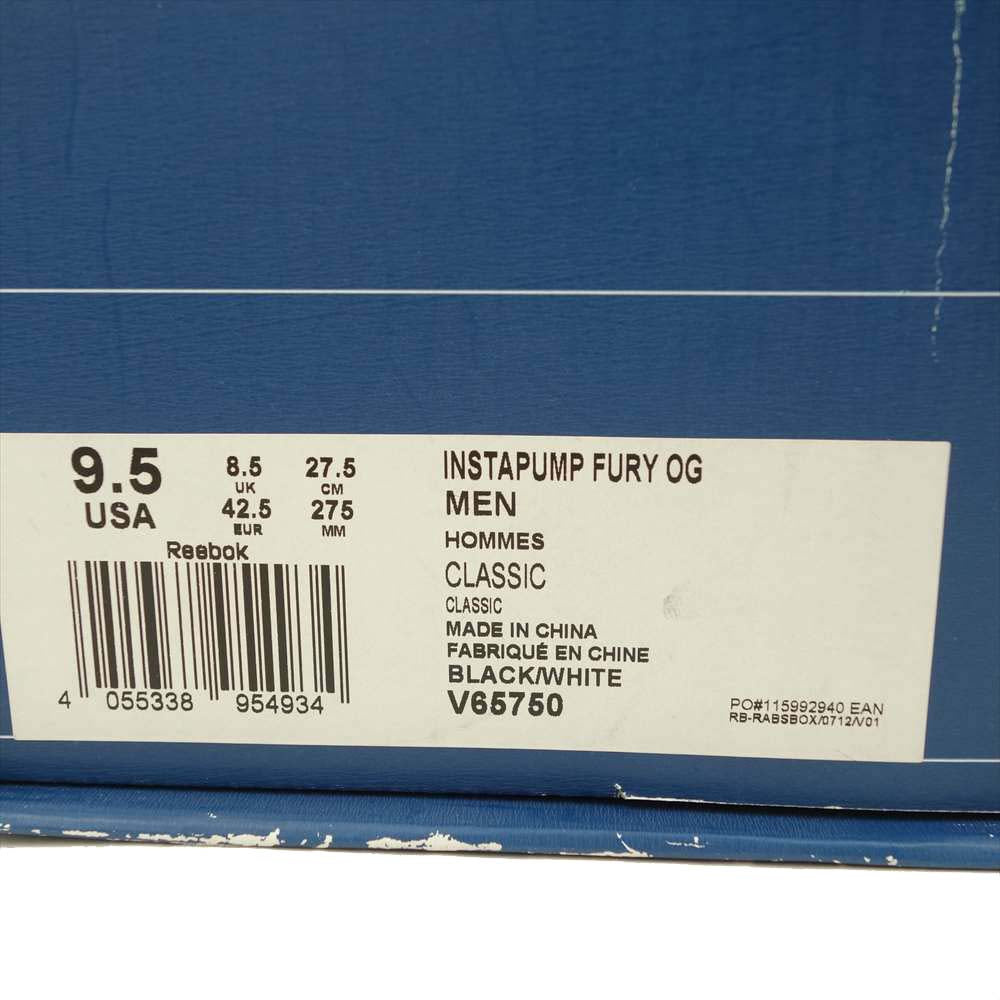 Reebok リーボック V65750 INSTAPUMP FURY OG インスタポンプフューリーオージー ブラック系 27.5cm【中古】