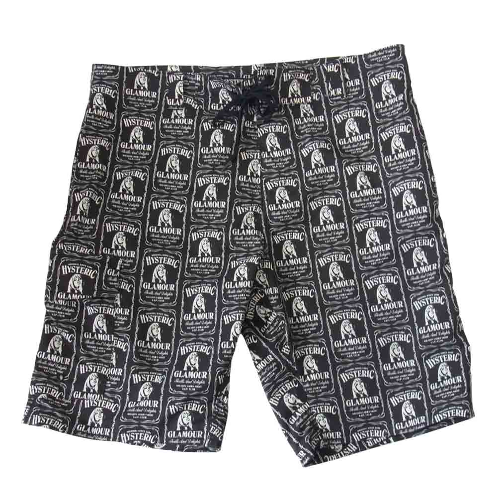 HYSTERIC GLAMOUR ヒステリックグラマー 0232QM02 WHISKY 総柄 PT スイム パンツ ブラック系 M【中古】