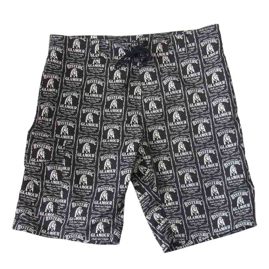 HYSTERIC GLAMOUR ヒステリックグラマー 0232QM02 WHISKY 総柄 PT スイム パンツ ブラック系 M【中古】