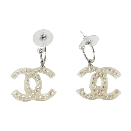 CHANEL シャネル A28940 Y02019 ココマーク クリア ピアス クリア系【中古】