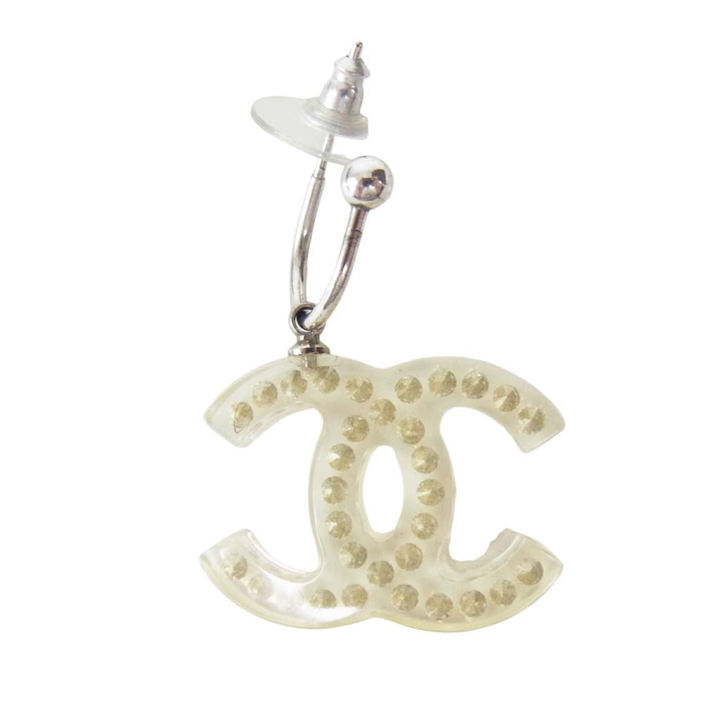 CHANEL シャネル A28940 Y02019 ココマーク クリア ピアス クリア系【中古】