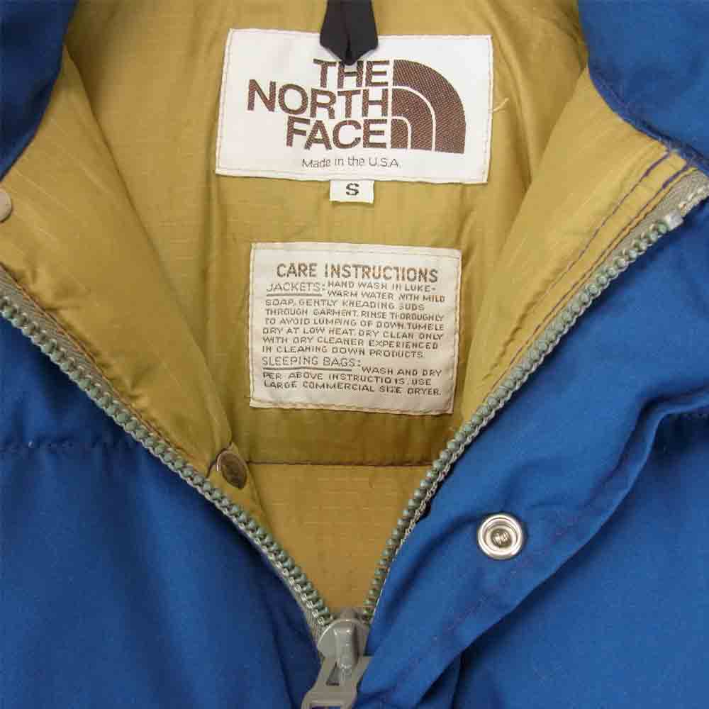 THE NORTH FACE ノースフェイス 70s 80s USA製 茶タグ 当時物 TALON ZIP シェラ ダウン ネイビー系 S【中古】