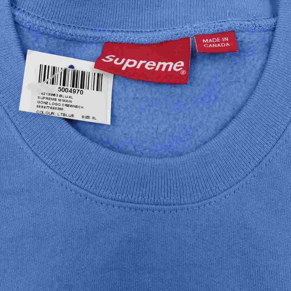 Supreme シュプリーム 21SS GONZ LOGO CREWNECK ゴンズ ロゴ クルーネック スウェット ブルー系 XL【極上美品】【中古】