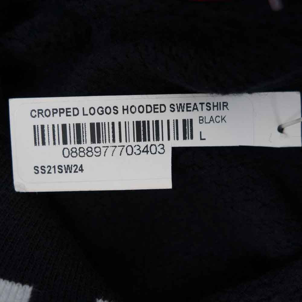 Supreme シュプリーム 21SS CROPPED LOGOS HOODED SWEATSHIRT ブラック系 L【新古品】【未使用】【中古】