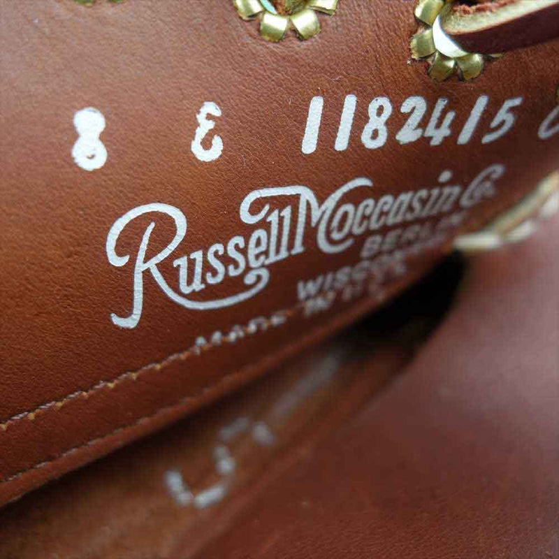 RUSSELL MOCCASIN ラッセルモカシン 1272-GC FISHING OXFORD フィッシング オックスフォード USA製 ブラウン系 8【新古品】【未使用】【中古】