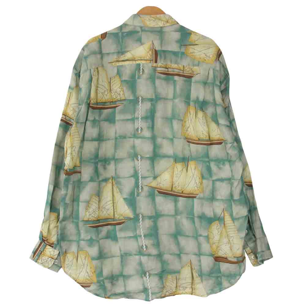 GIVENCHY ジバンシィ イタリア製 総柄 ボタンダウン シャツ グリーン系 41／16【中古】