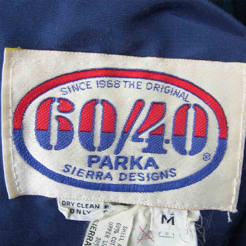 SIERRA DESIGNS シエラデザイン スタック大倉タグ USA製 当時物 60/40 MOUNTAIN PARKA マウンテン パーカー ネイビー系 M【中古】