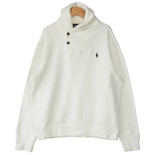 POLO RALPH LAUREN ポロ・ラルフローレン ショールカラー プルオーバー スウェット ホワイト系 M【中古】