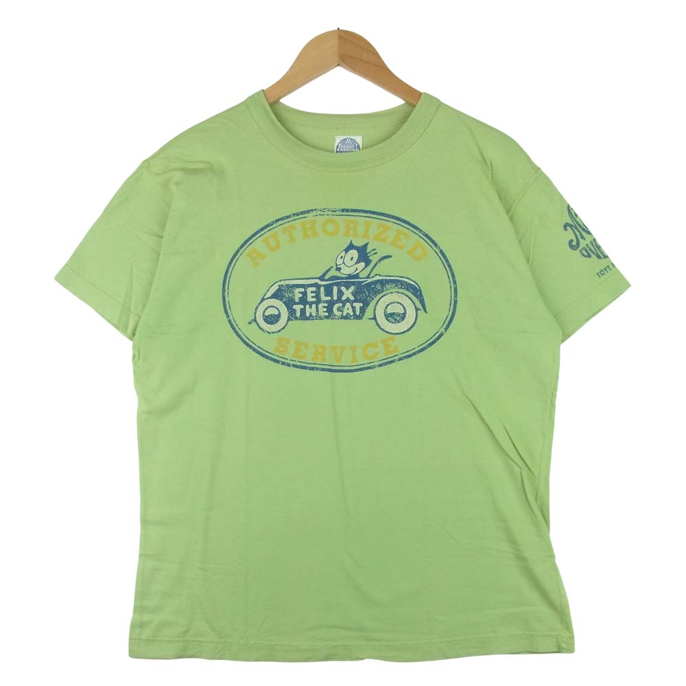TOY'S McCOY トイズマッコイ McHILL マックヒル × Felix the Cat フェリックス プリント 半袖 Tシャツ ライムグリーン系 L【中古】
