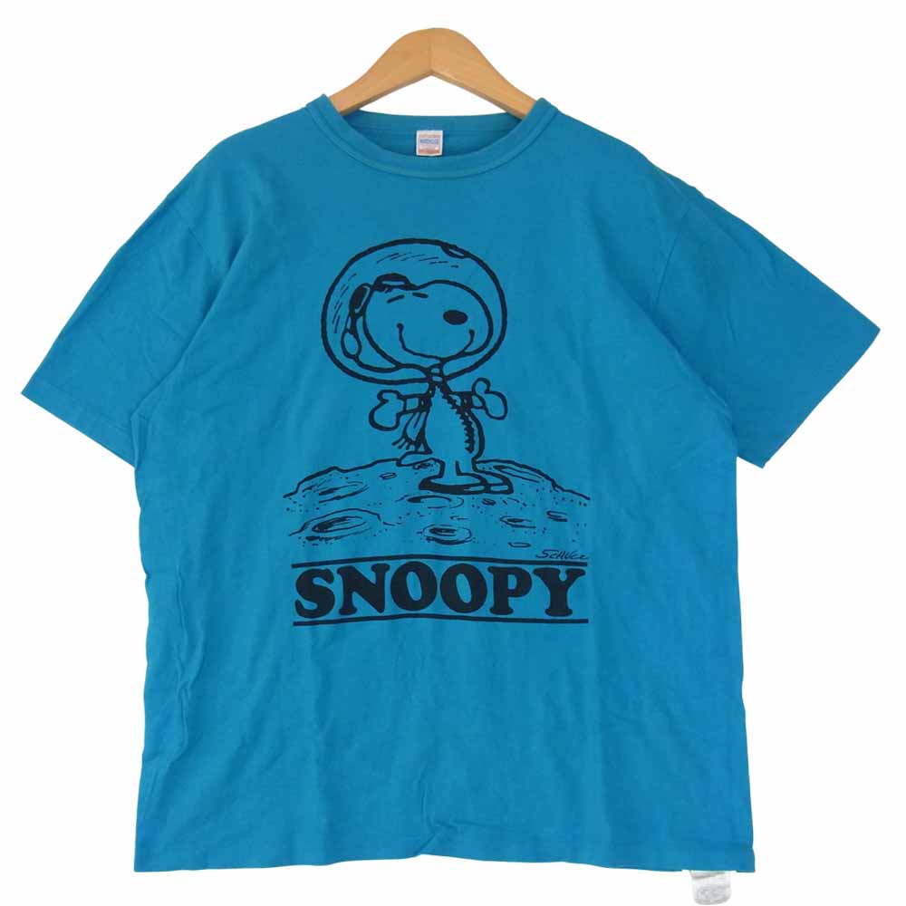 WAREHOUSE ウエアハウス × VINTAGE PEANUTS ヴィンテージ ピーナッツ スヌーピー プリント Tシャツ エメラルドグリーン系 L【中古】
