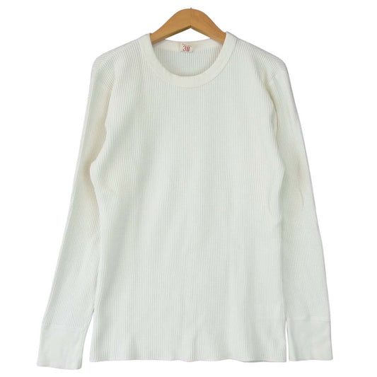 The REAL McCOY'S ザリアルマッコイズ BALL PARK ボール パーク THERMAL SHIRT ミリタリー サーマル 長袖 Tシャツ カットソー ホワイト ホワイト系 M【中古】