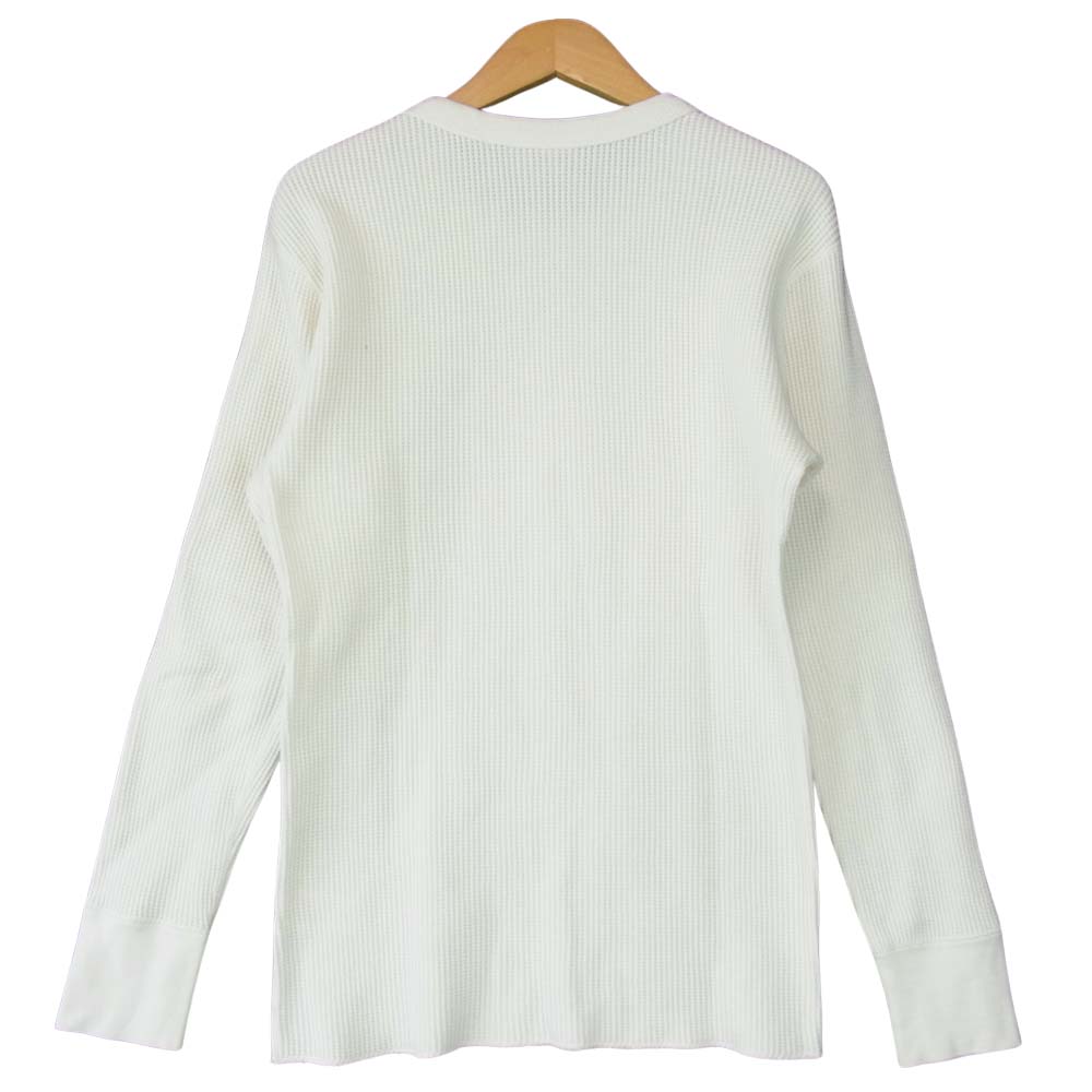 The REAL McCOY'S ザリアルマッコイズ BALL PARK ボール パーク THERMAL SHIRT ミリタリー サーマル 長袖 Tシャツ カットソー ホワイト ホワイト系 M【中古】