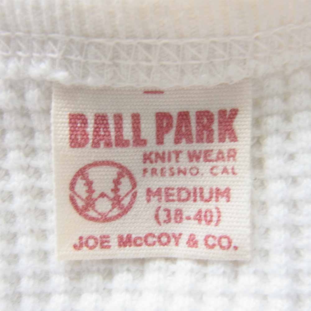 The REAL McCOY'S ザリアルマッコイズ BALL PARK ボール パーク THERMAL SHIRT ミリタリー サーマル 長袖 Tシャツ カットソー ホワイト ホワイト系 M【中古】