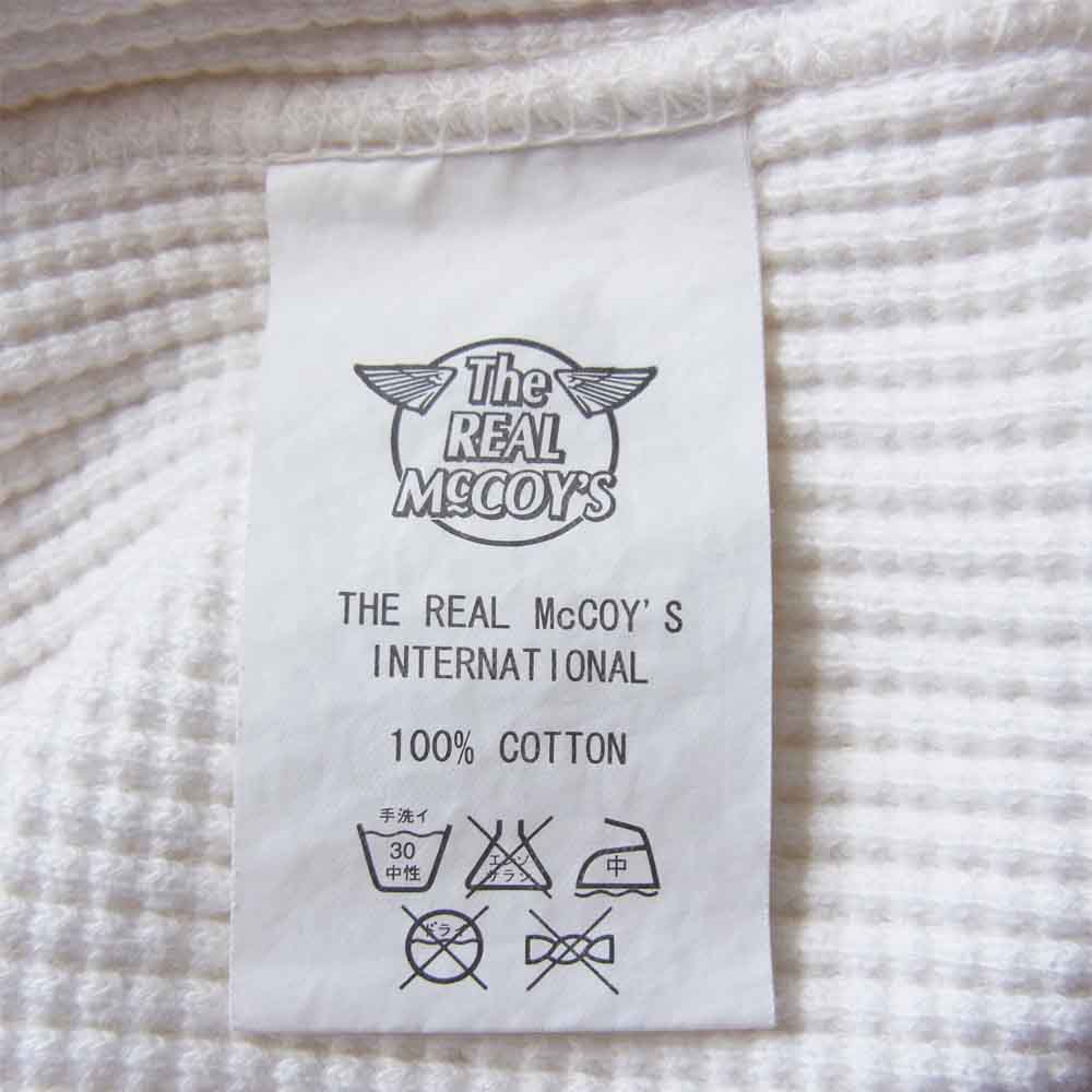 The REAL McCOY'S ザリアルマッコイズ BALL PARK ボール パーク THERMAL SHIRT ミリタリー サーマル 長袖 Tシャツ カットソー ホワイト ホワイト系 M【中古】