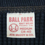 The REAL McCOY'S ザリアルマッコイズ BALL PARK ボール パーク THERMAL SHIRT ミリタリー サーマル 長袖 Tシャツ カットソー ブラック系 M【中古】