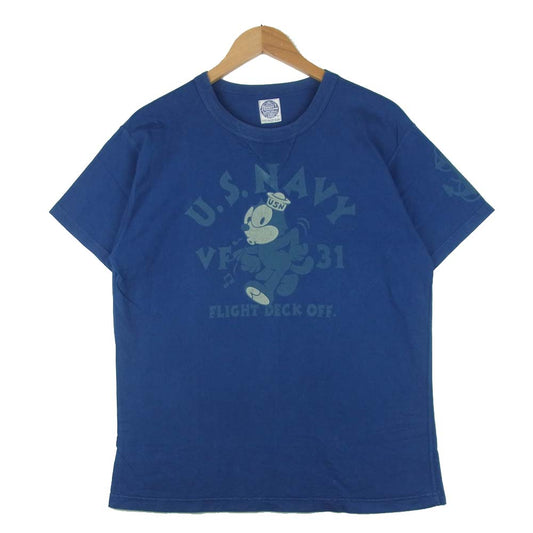 TOY'S McCOY トイズマッコイ McHILL マックヒル × Felix the Cat フェリックス プリント 半袖 Tシャツ ネイビー系 L【中古】