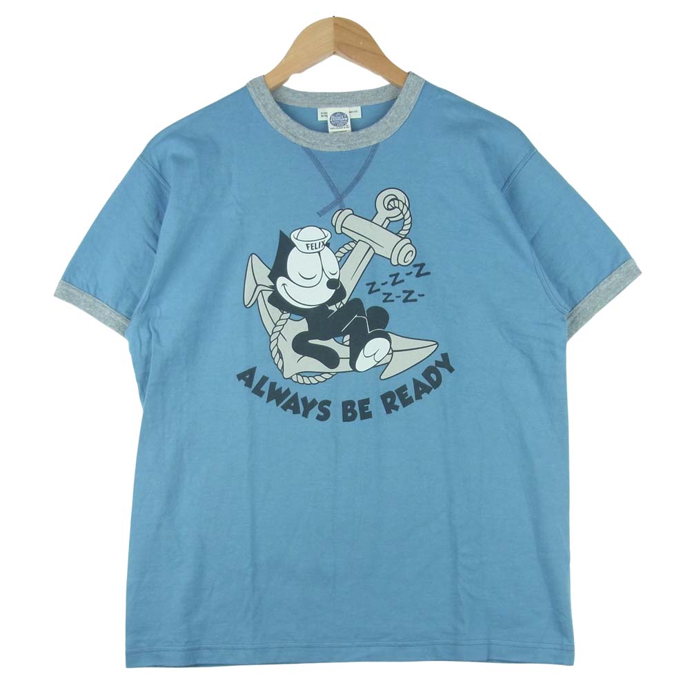 TOY'S McCOY トイズマッコイ McHILL マックヒル × Felix the Cat フェリックス プリント 半袖 Tシャツ ライトブルー系 L【中古】